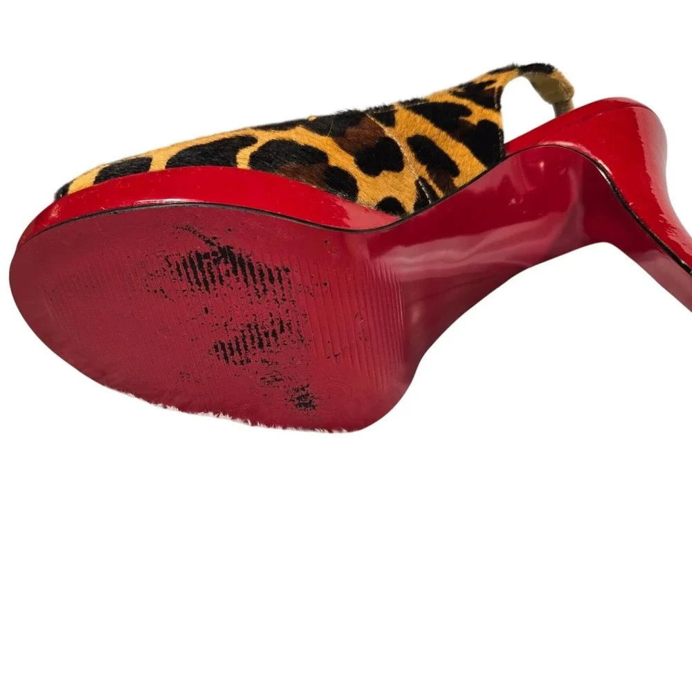 Carlos by Carlos Santana Elise‎ Leopard Print Calf Hair Red Platform Heels 6.5M